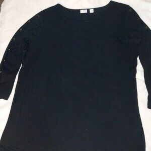 CATO women's black blouse with button sleeves Sz 18-20